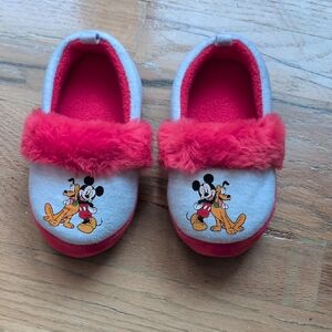 Disney Kids' Red and Gray Slippers